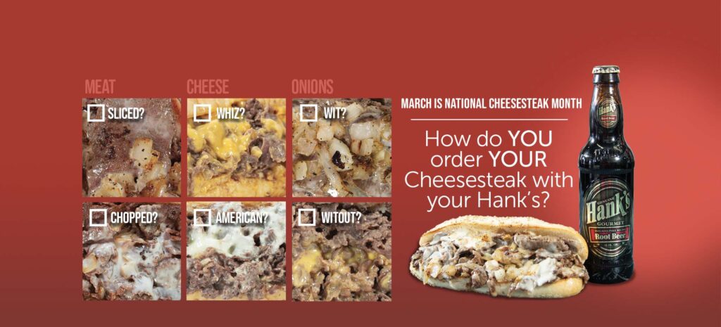 How do YOU order<br>YOUR Cheesesteak with YOUR Hank’s?